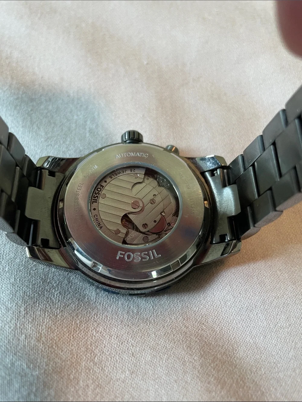 Fossil Gunmetal Stainless Steel Link Bracelet Watch